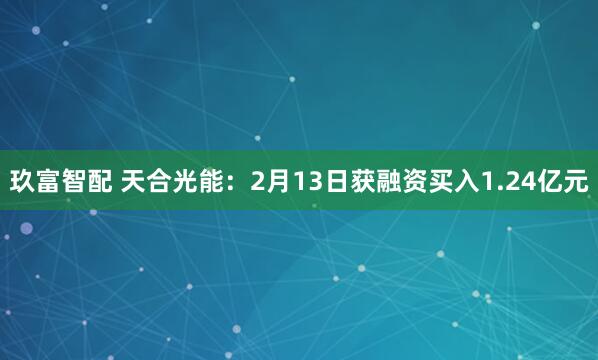 玖富智配 天合光能：2月13日获融资买入1.24亿元