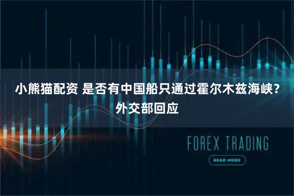 小熊猫配资 是否有中国船只通过霍尔木兹海峡？外交部回应