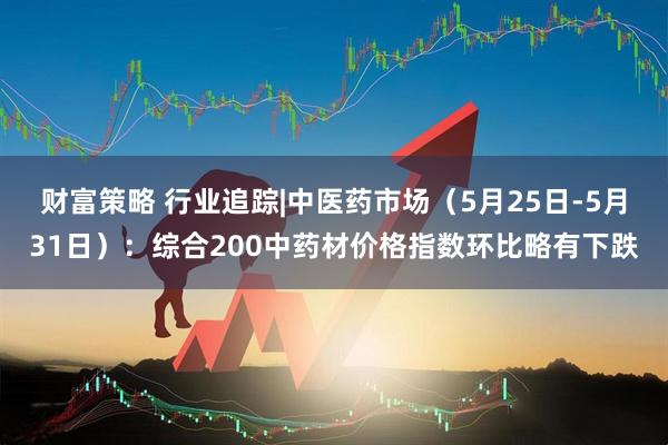 财富策略 行业追踪|中医药市场（5月25日-5月31日）：综合200中药材价格指数环比略有下跌