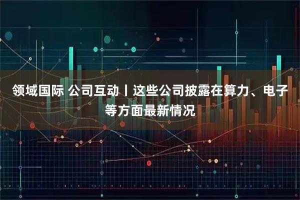 领域国际 公司互动丨这些公司披露在算力、电子等方面最新情况